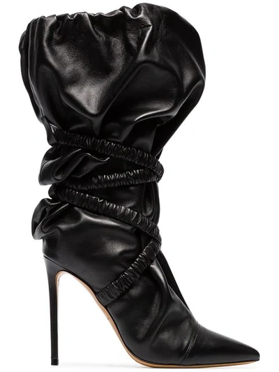 Shop Alexandre Vauthier Dune 100 Wraparound Leather Boots In Black