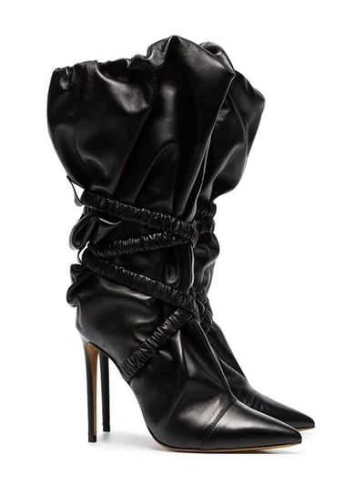 Shop Alexandre Vauthier Dune 100 Wraparound Leather Boots In Black
