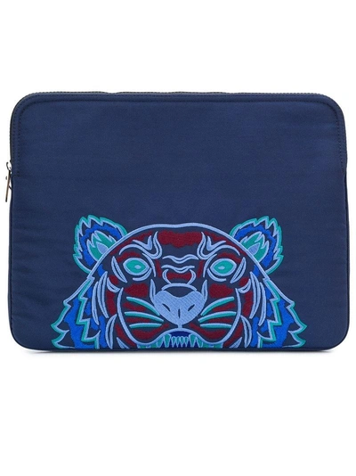 Shop Kenzo Tiger Laptop Case In Blue