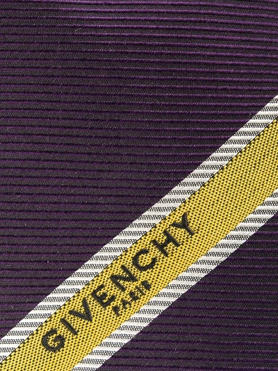 Shop Givenchy Diagonal Stripe Detail Tie - Purple In Pink & Purple