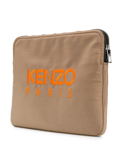 Shop Kenzo Tiger Clutch - Nude & Neutrals