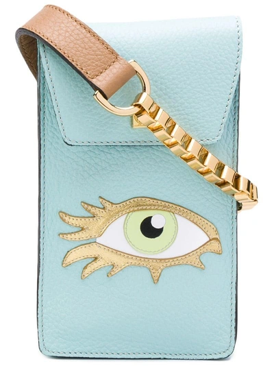 Shop Giancarlo Petriglia Eye Applique Mini Bag - Blue