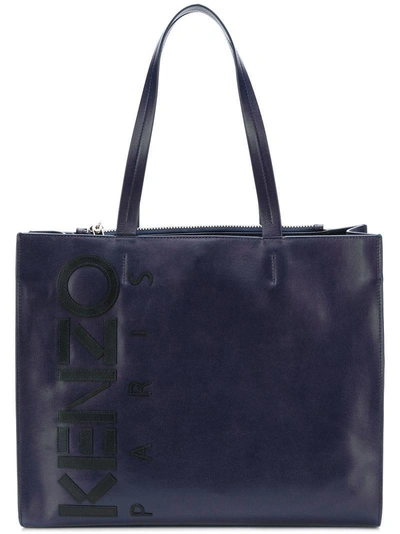 Shop Kenzo Tiger Tote In Blue