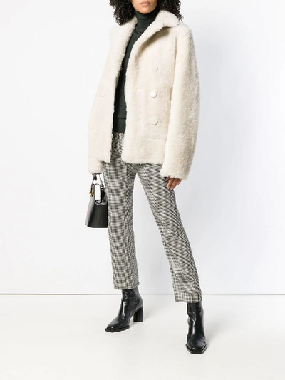 Shop Joseph Midi Fur Coat - White