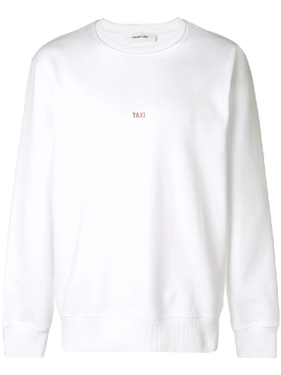 Shop Helmut Lang Long Sleeved ”taxi” Sweatshirt In White