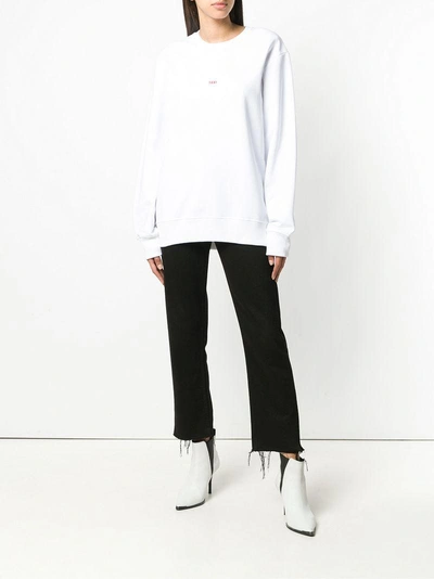 Shop Helmut Lang Long Sleeved ”taxi” Sweatshirt In White