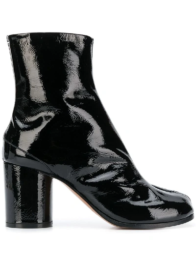 Shop Maison Margiela Tabi Toe Ankle Boots - Black