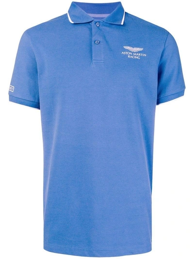 Shop Hackett Aston Martin Racing Polo Shirt - Blue