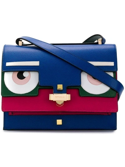 Shop Giancarlo Petriglia Eye Foldover Shoulder Bag - Blue