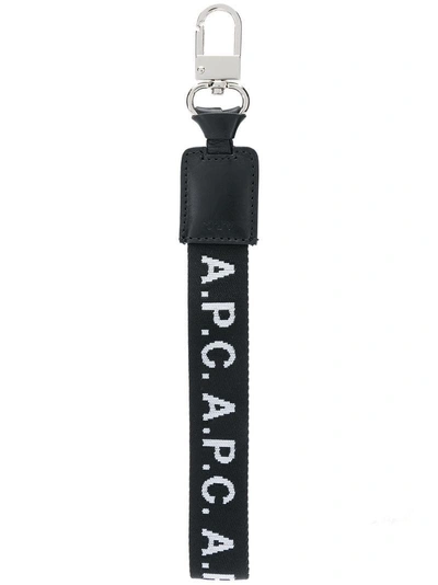 Shop Apc Logo Keyring In Black