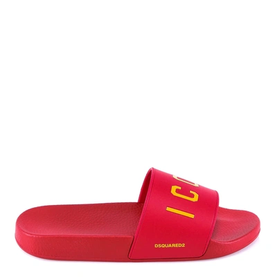 Shop Dsquared2 Icon Slides In Red
