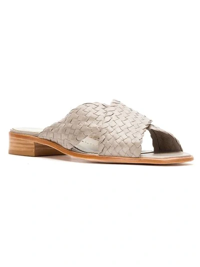 Sarah Chofakian Crossover Strap Sandals In Grey