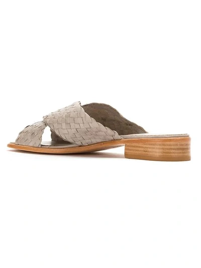 Sarah Chofakian Crossover Strap Sandals In Grey