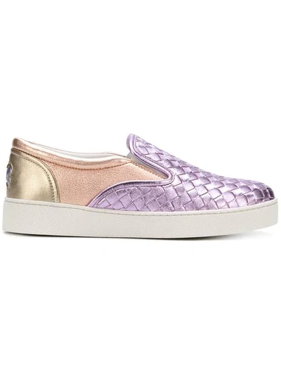 Shop Bottega Veneta Woven Slip-on Sneakers In Pink