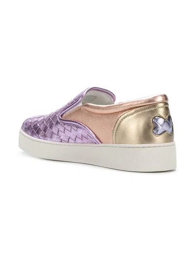 Shop Bottega Veneta Woven Slip-on Sneakers In Pink