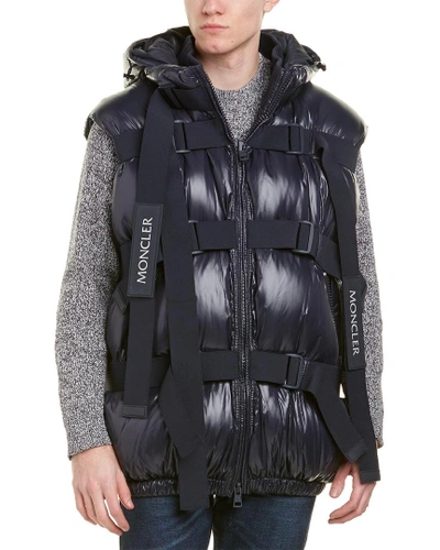 Moncler X Craig Green Buckle Strap Quilted Down Vest In Blue | ModeSens