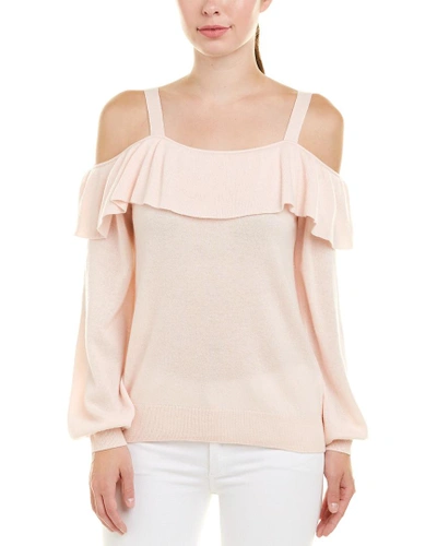Shop Joie Cold Shoulder Delbin Cashmere Top In Pink