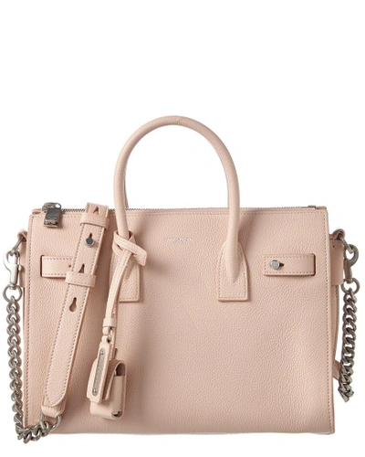 Shop Saint Laurent Sac De Jour Baby Supple Leather Tote In Pink