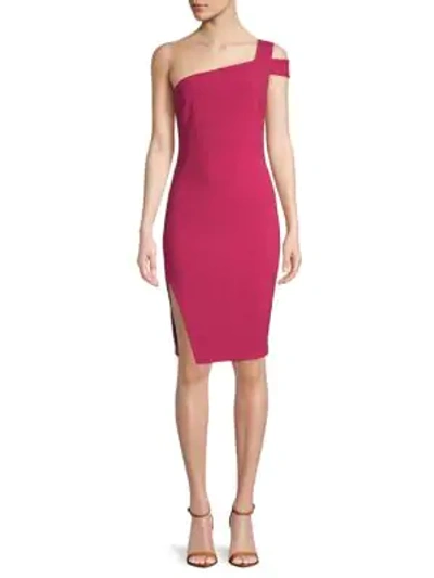 Shop Likely Packard One-shoulder Dress In Ruby