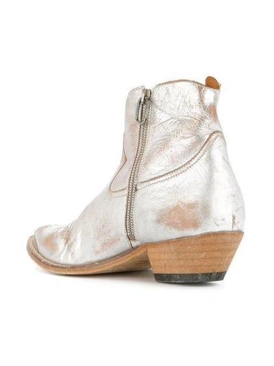 Shop Golden Goose Deluxe Brand Ankle Length Cowboy Boots - Metallic