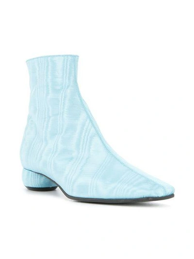 Shop Ellery Rippled Effect Ankle Boots In Blue
