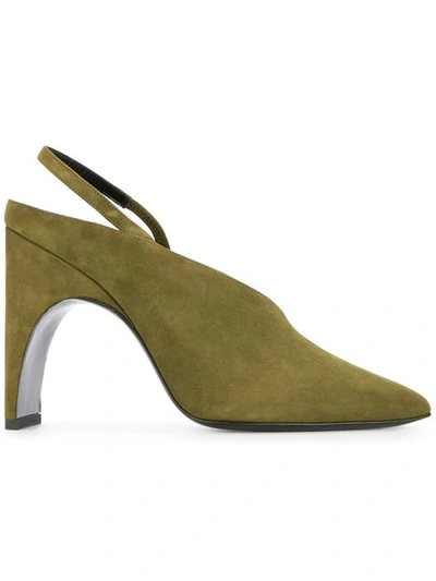 Shop Pierre Hardy Pointed Toe Pumps In Green
