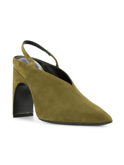 Shop Pierre Hardy Pointed Toe Pumps In Green