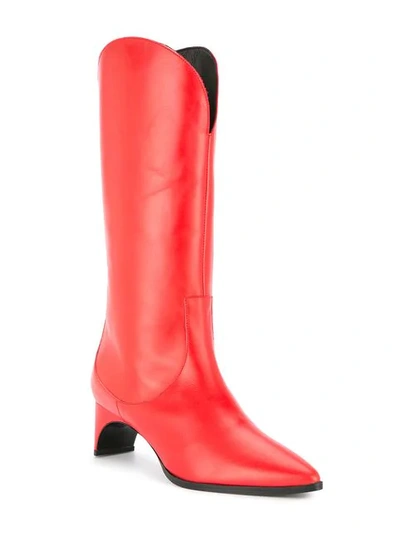 Shop Pierre Hardy Knee High Boots In Red