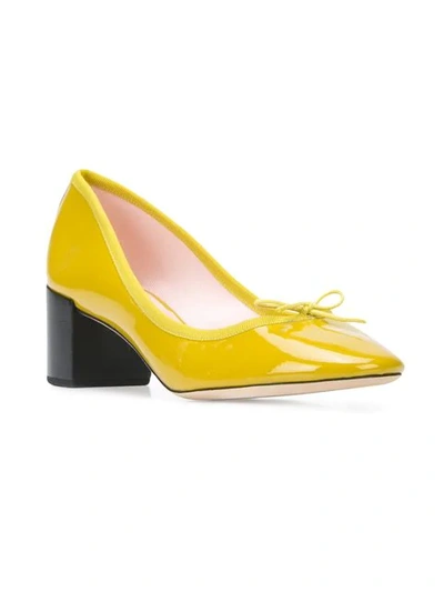 Shop Repetto Block Heel Pumps In Yellow & Orange