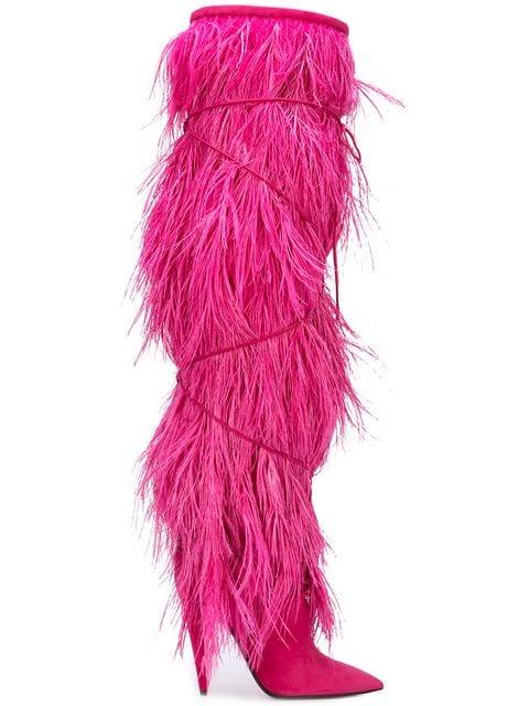 saint laurent feather boots