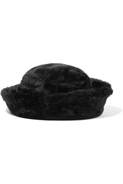 Shop Clyde Faux Fur Hat In Black
