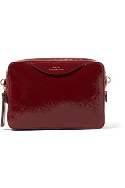 Shop Anya Hindmarch Paneled Textured-leather Shoulder Bag In Red