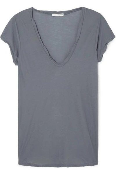 Shop James Perse Cotton-jersey T-shirt In Gray
