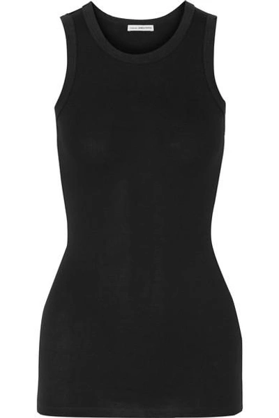 Shop James Perse Ribbed Supima Cotton-jersey Tank In Black