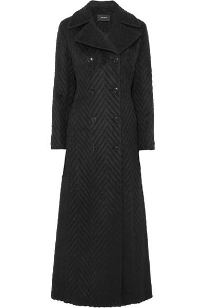Shop Akris Double-breasted Wool, Alpaca And Silk-blend Coat In Black