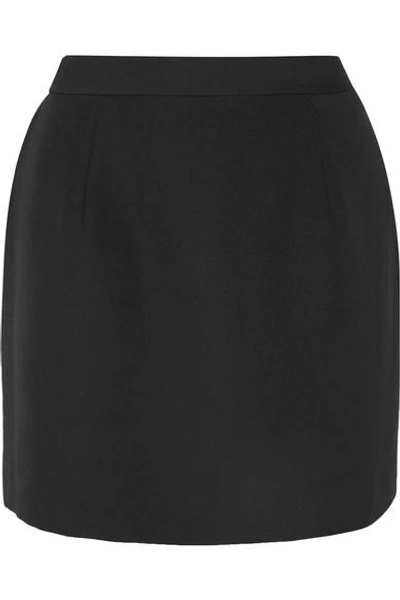 Shop Alessandra Rich Wool Mini Skirt In Black