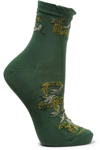 Shop Falke Cotton-blend Jacquard Socks