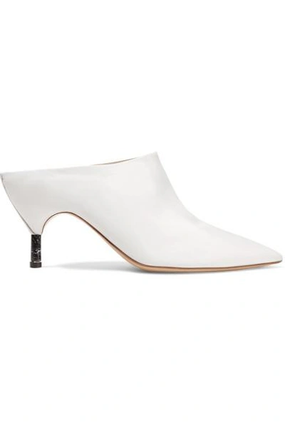 Shop Gabriela Hearst Angelica Leather Mules In White