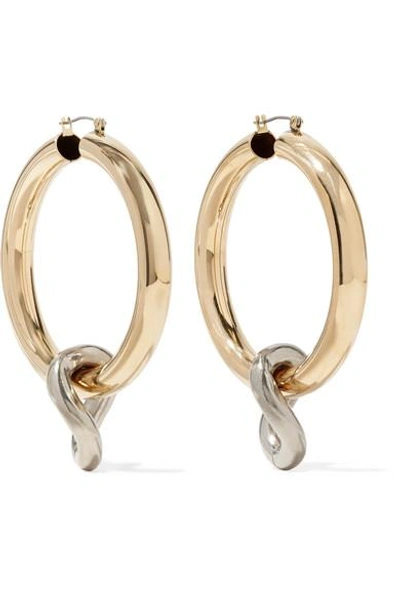 Shop Laura Lombardi Onda Gold And Silver-tone Hoop Earrings