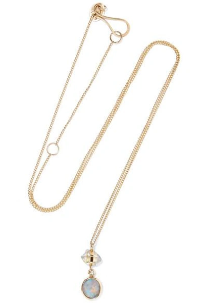 Shop Melissa Joy Manning 14-karat Gold, Opal And Herkimer Diamond Necklace