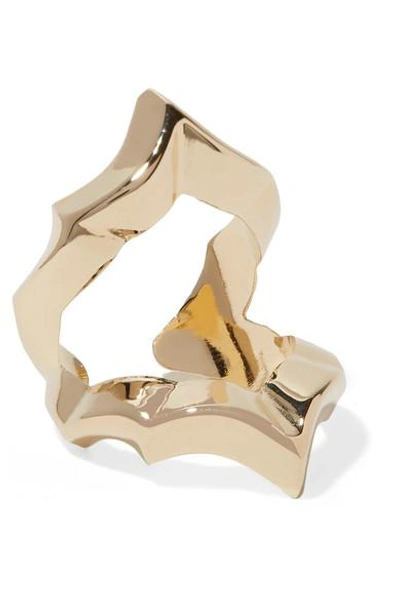 Shop Jennifer Fisher Crystal Gold-plated Ring