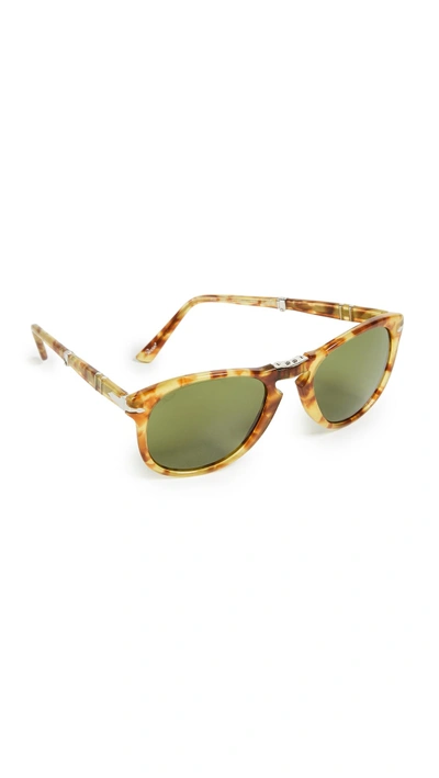 Shop Persol Po0714 Sunglasses In Tortoise Yellow/green