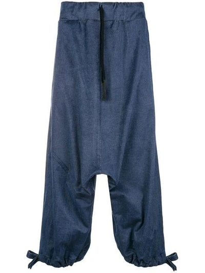 Shop Lost & Found Ria Dunn Dropped Crotch Trousers - Blue