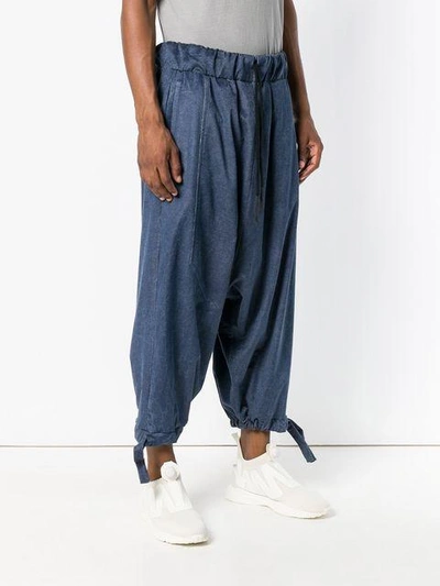 Shop Lost & Found Ria Dunn Dropped Crotch Trousers - Blue