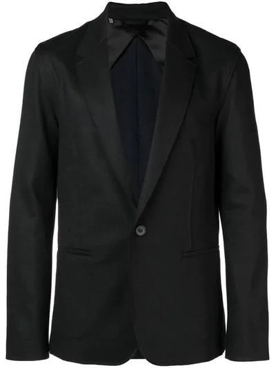 Shop Lanvin Buttoned Blazer Jacket In 10 Noir