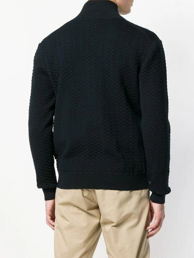 Shop Ferragamo Salvatore  Zipped Knitted Sweater - Blue