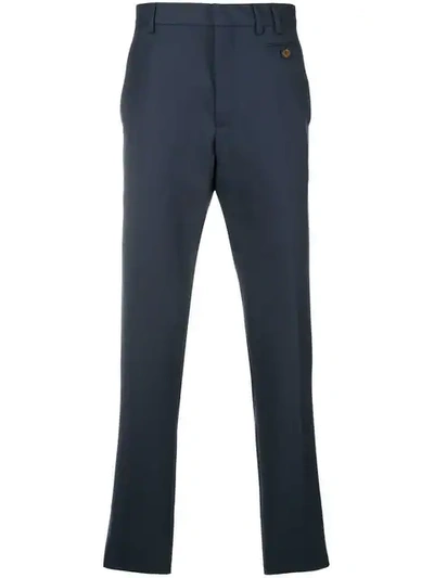 Shop Vivienne Westwood Classic Slim-fit Trousers - Blue