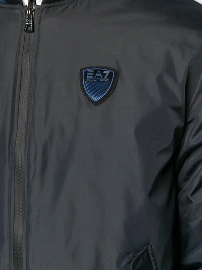 Shop Ea7 Emporio Armani Zipped Bomber Jacket - Blue