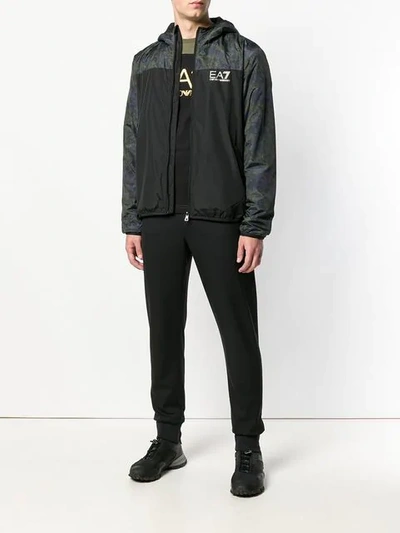 Shop Ea7 Emporio Armani Zipped Sports Jacket - Black