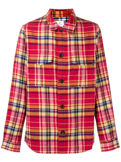 Shop Ps By Paul Smith Checked Shirt - Red